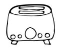 Toaster sketch vector doodle illustration isolated on white background.